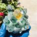 Natural Crystal Rough Home Decoration Quartz Cluster Natural Green Ghost Crystal Cluster Inlaid with Yellow Specimen Stones (Size : 400-500g)