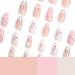 SINHOT Y2K Press on Nails - Medium Almond & Stiletto - 24pcs Pink 3D Bowknot Acrylic Fake Nails with Glue - Buy Online on GoSupps.com