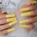 Solid Color Yellow Extra Long Fake Nails Full Cover Glossy Gel False Nail Kit Square Salon Fingernail Tips Women Manicure - Buy Online on GoSupps.com