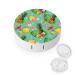 Bagea-Ka Tropical Pineapple Floral Pattern Contact Lens Case Box Eye Care Kit Holder Mirror Box with Tweezers Remover Tool Solution Bottle for Outdoor Travel & Home