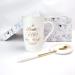 Premium Bokalaka Mother's Day Gift - 400ml White Ceramic Coffee Cup Set with Lid Spoon & Gift Box | Best Mom Birthday Present - Buy Online on GoSupps.com