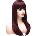 BESTUNG 20 Dark Red Ombre Wig for Women - Synthetic Natural Fashion Hair with Bangs for Cosplay or Daily Life (Burgundy) - Buy Online on GoSupps.com