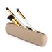 FERYES Makeup Brush Holder, Magnetic Closure Silicon Portable Cosmetic Face Brushes Holder, Soft and Sleek Makeup Tools Organizer for Travel- Khaki
