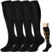 4 Pairs Copper Compression Socks for Men&Women(15-20mmHg) Compression Stocking for Swelling Running Hiking Travel Nursing A1-4 Pack Black Large-X-Large