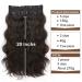 DeeThens 20 Inch Dark Brown Clip-In Wavy Hair Extensions for Women - Thick Synthetic Full Head - 3pcs - Buy Online on GoSupps.com