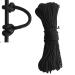 CUPID 12 Feet Archery D Loop Rope Bow String Release Nock Durable Wire U Nok Ring Nocking Loop Buckle, 2.4mm 0.09 in (Black)
