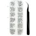 Nail Gems Flat Back Crystal Rhinestones with Pick Up Tweezer for Nail and Face Art Craft Decoration 1500Pcs 3 Sizes White-AB