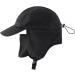 Waterproof Men's Winter Hat with Fleece Lining, Earflaps, Visor & Face Cover - Black - Buy Online on GoSupps.com
