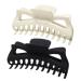 5.5 Inch Large Hair Claw Clips for Women Thick Hair Frosted Black Big Plastic White Hair Clamps Non Slip Hair Clip Hair Accessories Pack of 2 (Color A)