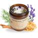 Aromatherapy Organic Lavender Natural Soy Wax Candle | Dry Flowers - Rosemary Sandalwood Scented | 100% Pure Essential Oil | Gift for Your Partner | Home Decor | Relax Your Mind | Long Lasting - 9Oz Lavender Rosemary Sandalwood & Lemon