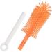 Bebamour Travel Baby Bottle Brush Set - Portable Silicone Cleaner Brush, Straw Brush, Soap Dispenser, Drying Rack - Beige - Buy Online on GoSupps.com