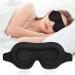 Sleep Eye Mask for Men Women Soft Slow Rebound 3D Contoured Cup Night Blindfold with Adjustable Strap Comfy Sleeping Eye Cover for Nap Travel (Black)