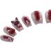 PN-019 Press-On Nails Hand Nails Polished 10 Pieces Reusable Artificial Nails Rose Butterfly Rhinestone Glitter Pink Red - Buy Online on GoSupps.com
