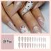 Stiletto Press On Nails - White Medium Length Acrylic Ombre Rhinestone Designs | Fancy Gel Manicure & Glue for Weddings | Stick On Nails for Women & Girls - Buy Online on GoSupps.com