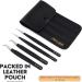 Lash Tools Fiber Tip Eyelash Tweezers Set - Pro Tweezers for Volume & Classic False Lashes - Stainless Steel Straight and Curved Tips - 4 Pieces Black - Buy Online on GoSupps.com
