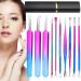 10pcs Blackhead Remover Tool Kit Stainless Steel Pimple Popper Tool Comedones Extractor for Forehead Face Nose Multifunction Acne Needle Tool with Metal Case for Travel Home Use CA Nano ten piece set (black box)