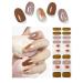 TrueShei nail foils |Brown flowers UV gel nail film |20 PCs nail film self -adhesive |Gel Nail Stickers Gellack Wraps for Nagel Cherry