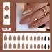 Brown Press on Nails - Medium Almond Shape | WLGDLH Black Glitter Texture | 24 Pcs Full Cover Acrylic Nail Kit for Women & Men - Buy Online on GoSupps.com