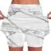 iOoppek Women's Solid Color Mid Waist Yoga Workout Skirt with Pockets Carnival Silver XL