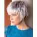 RENERSHOW Layered Gray Wavy Wigs for White Women Short Hair Ombre Gray Pixie Synthetic Wig