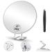 30X Handheld Magnifying Mirror 6inch Makeup Mirror with 30X Magnification Compact Makeup Magnifying Mirror Round Magnified Mirror 30X Travel Magnification Mirror 3 Suction Cup and Adjustable Stand White 30X