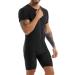 JEEYJOO Men's Short Sleeve Workout Bodysuit - Black Medium - Buy Online on GoSupps.com