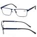 Amorays reading glasses men's blue light-blocking metal frame rights frame Reading glasses with spring hinges Reading device 6002 +2.50 Blue