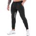 GANSANRO Men's Slim Fit Jogger Sweatpants with Zipper Pockets - Black Large - Buy Online on GoSupps.com