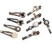 10pcs Vintage French Bear Bees Camellia Design Women Hair Clips Bangs Side Girls Hair Clips Accessories (Black)