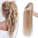 SEGO ponytail extension real hair ponytail braid in hair part hair extension 100% remy hair with clip honeyblond/light blond #18P613 "(40cm) -105g