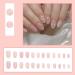 Justotry 24-Piece Glossy Nude Almond Press-On Nails | Flower Design & French Tip Art | Short Medium Artificial Nails for Women - Buy Online on GoSupps.com