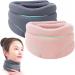 Soft Foam Neck Brace Universal Cervical Collar Adjustable Neck Support Brace for Sleeping - Relieves Neck Spine Pressure Neck Collar After Whiplash or Injury yl-105023(Color:Pink+Gray)