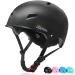 Skateboard Helmet - Impact Resistance & Ventilation, Multi-Sport Skateboarding Scooter Skate Roller Skating Bike Helmets for Kids, Youth & Adults, 3 Sizes Black Large