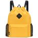 Wall backpack with cord sports bag with shoe compartment water-repellent string backpack cinch for women men (large orange) orange large L