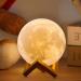 Aced moon lamp 2023 Upgrade 3D moon light 16 colors with wooden stand remote/touch control and USB rechargeable gifts for women girls boys 18 cm