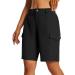BALEAF Women's Long Hiking Shorts 10" Cargo Short Summer Quick Dry Bermuda with Pockets UPF 50+ Water Resistant Black X-Large