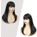 Yamel 18 Inch Black Hair Topper with Bangs | Synthetic Hairpieces for Women with Thinning Hair - Buy Online on GoSupps.com