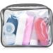 2pcs Clear Travel Toiletry Bag Set - TSA Approved Quart Size, Transparent Airport Carry-on Liquid Bags for Easy Security Check (Black) - Buy Online on GoSupps.com