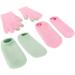 Qukaim Moisturizing Gel Gloves Socks Moisturizing Gel Gloves Socks Set Reusable Hydrating Gel Gloves Sock for Dry Cracked Skin Touch Screen Skin Care Repair Pink Green - Buy Online on GoSupps.com