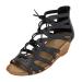 Xtzyglfd summer girl straps retro wedge with high paragraphs sandals women hollow ethnic fashion Roman Bohemian sandal beach shoes camping sandals black 5.5 uk