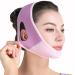 V-Shaped Face Mask Double Chin Reducer | Anti-Wrinkle Face Lifting Belt (Pink Purple) - Buy Online on GoSupps.com