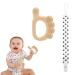 Mezrkuwr thumb silicone bite ring with a pacifier chain-sensory exploration and relief when teething with easy handle cute chops