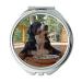 Mirror makeup mirror Bernese Mountain Dog Sitting Waiting Nature Dog pocket mirror portable mirror