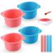 4PCS Silicone Wax Pot, Silicone Wax Warmer Liner, Easy to Clean Non-Stick Wax Pot Silicone Bowl Replacement, Reuse Wax Melt Warmer Liner With 4PCS Silicone Spatulas For Hair Removal,14 Oz