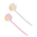 2-Pack 2-in-1 Loofah Back Scrubber for Shower Long Handle Bath Body Brush with Bristles and Loofah Sponge for Skin Exfoliating