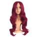 MapofBeauty 24 inch/60cm Charming Plastic Fiber Long Wavy Wig Women Party Full Wigs (Blood Red)