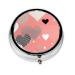 Valentine's Day Loveround Pill Box 3 Compartments Round Pill Box Organizer for Purse Or Pocket Portable Travel Pill Box