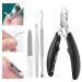 Manicure Set Nail Clippers Nail Scissors Nail File Cuticle Remover Cuticle Scissors Nail Set Cuticle Clippers Ingrown Toenails Set of 4