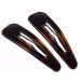 Parcelona French Clic Clac 3 1/4 Tortoise Shell Brown Celluloid No Slip Grip Snap Hair Clips for Women