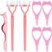 7 Pieces Eyelash Mascara Tool, Mascara Applicator Shield Lash Guard Plastic,Eyelash Comb Separator Curler Tool Eyelash Tweezers Lash Extension for Women Girls (Pink)